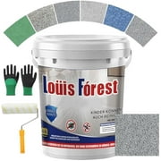 Epoxy Colored Sand Floor Paint, Louis Forest Epoxy Floor Paint, high-gloss marble effect epoxy floor coating, Non-Slip Wear-Resistant Floors Paints for Indoor & Outdoor (Medium Gray 0.5L)