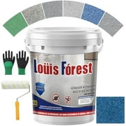 Epoxy Colored Sand Floor Paint, Louis Forest Epoxy Floor Paint, high-gloss marble effect epoxy floor coating, Non-Slip Wear-Resistant Floors Paints for Indoor & Outdoor (Blue 0.5L)
