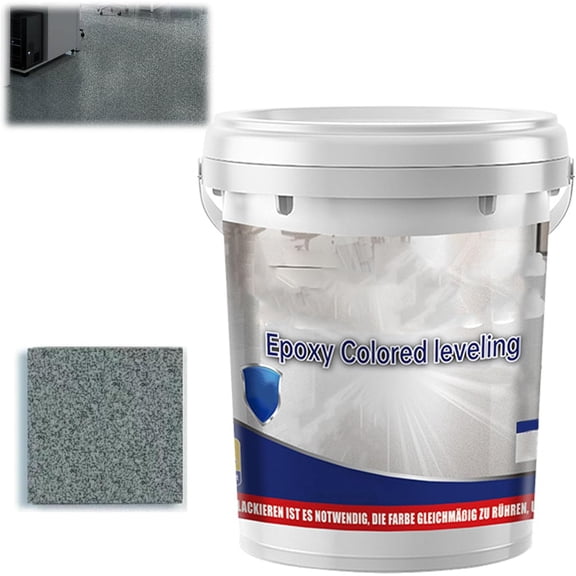 Epoxy Colored Sand Floor Paint Self Leveling, 1Kg High-gloss Marble Effect Epoxy Floor Coating Set, Non-slip & Wear-resistant, Ideal For Garage, Basement, Concrete Floors & Countertops (Sea Gray)