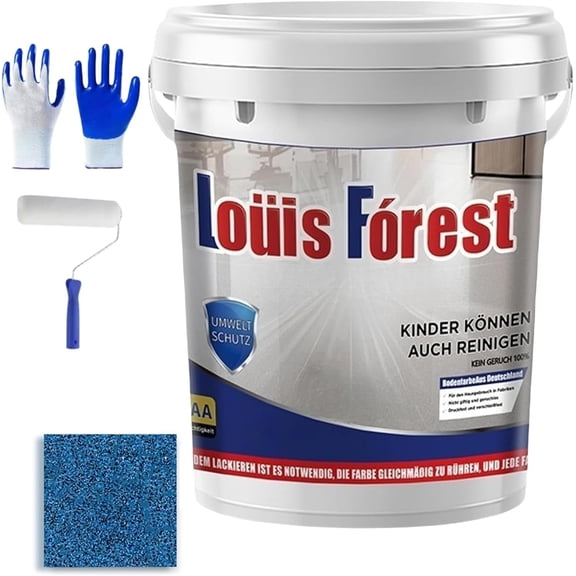 Epoxy Colored Sand Floor Paint, Self-Leveling Non-Slip Waterproof Coating for Garage, Basement, Concrete Floors & Countertops, Long-Lasting Upgrade (Blue, 2kg)