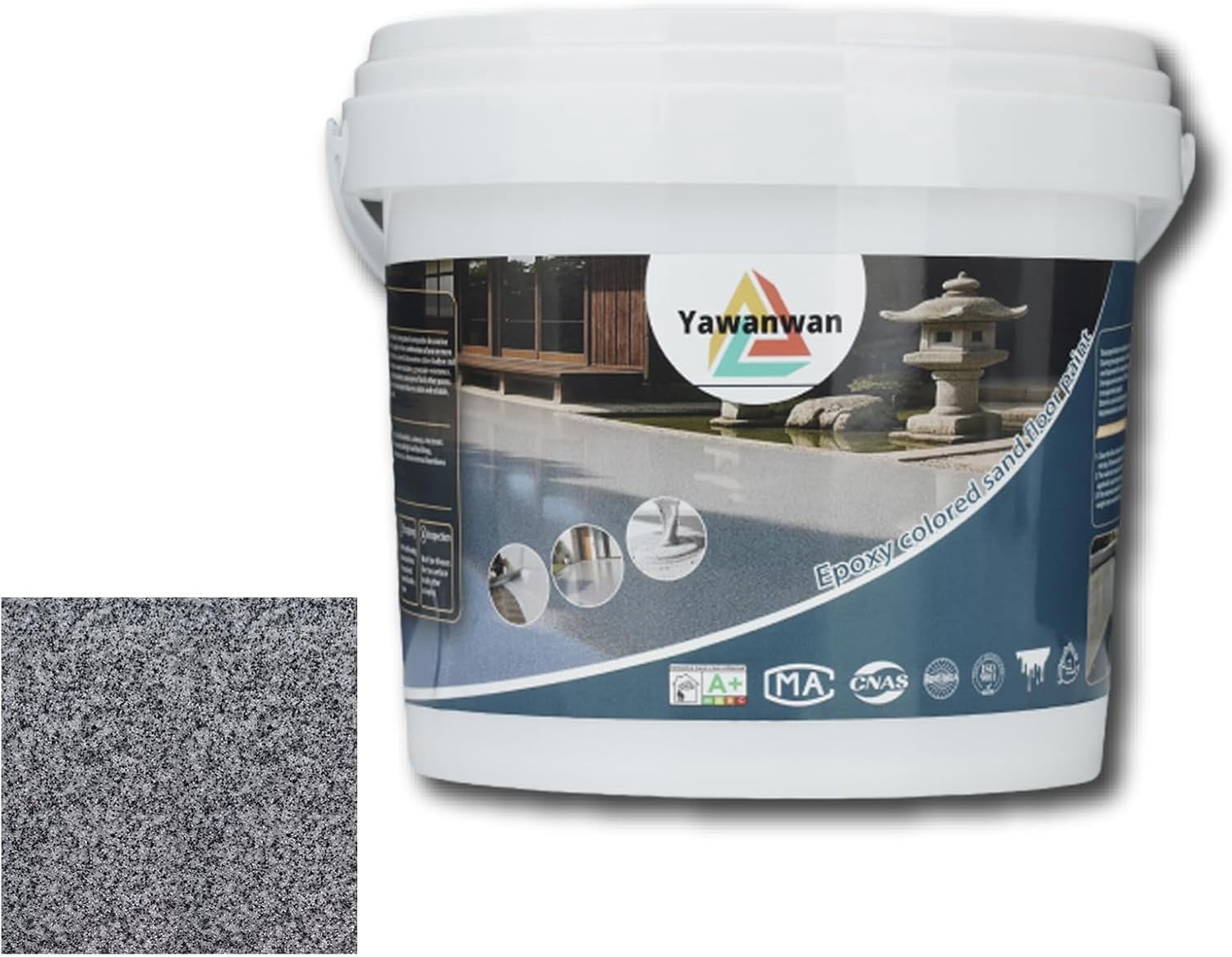 Epoxy Colored Sand Floor Paint, Self-leveling Epoxy Floor Paint for Indoor and Outdoor, Wear-resistant, Non-slip, Excellent Results on Concrete and Flat Adobe Surfaces (Sea Gray,1KG/35OZ)