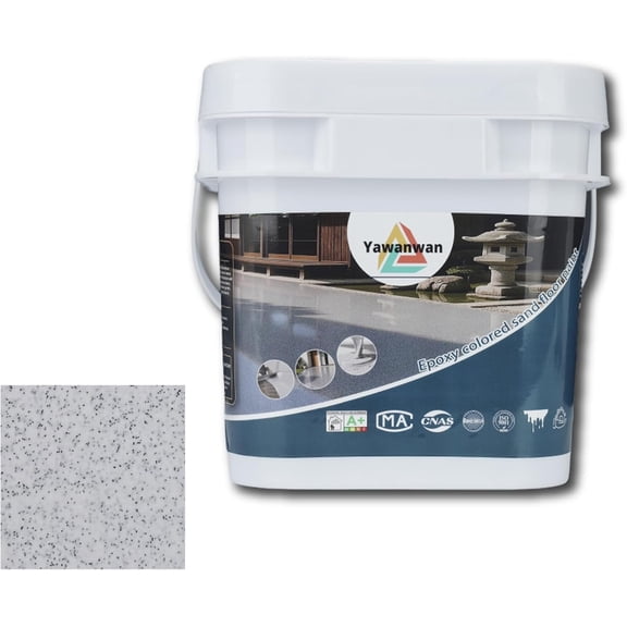 Epoxy Colored Sand Floor Paint, Self-leveling Epoxy Floor Paint for Indoor and Outdoor, Wear-resistant, Non-slip, Excellent Results on Concrete and Flat Adobe Surfaces(Milky White,5KG/175OZ)