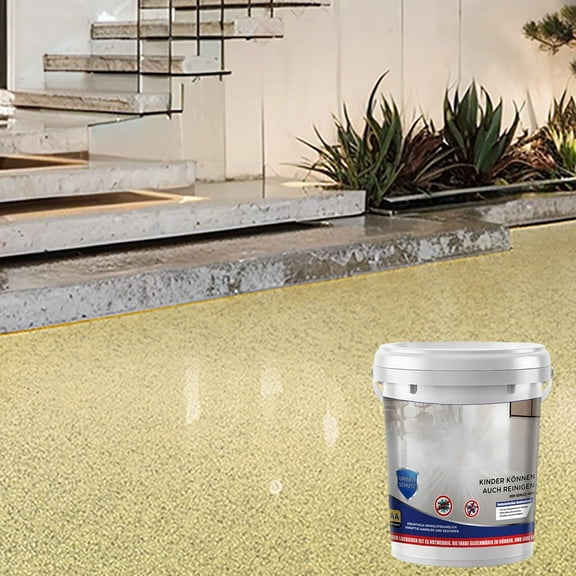 Epoxy Colored Sand Floor Paint,Textured Color Sand Finish,Decorative High Gloss Effect Water Based Colored,Indoor and Outdoor Surfa for Refinishing Concrete,Tile,Countertop(Lemon Yellow,0.5KG)