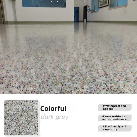 Epoxy Colored Sand Floor Paint: Waterproof, Non-Slip, Formaldehyde-Free for Indoor and Outdoor Use (Lemon Yellow)