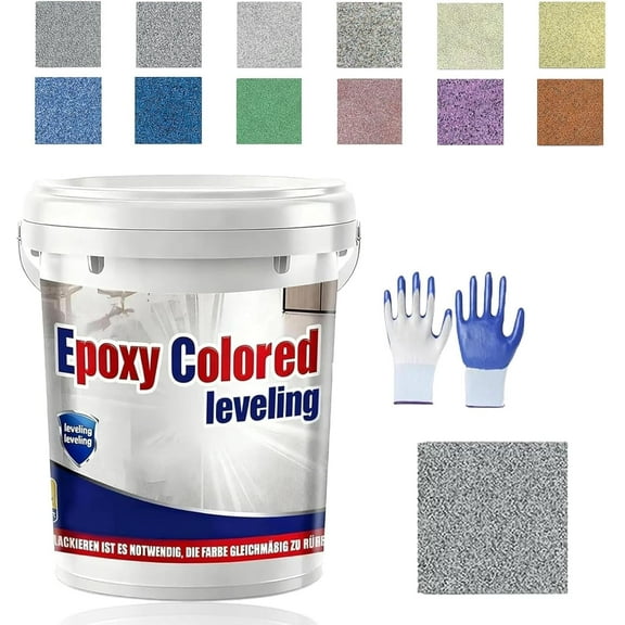 Epoxy Colored Sand Self Leveling Floor Paint, Epoxys Colored Sand Self Leveling, Epoxy Floor Paint, for Basement, Wood Floors, Garage and Outdoor (Dark Gray,4kg/8.8lb)