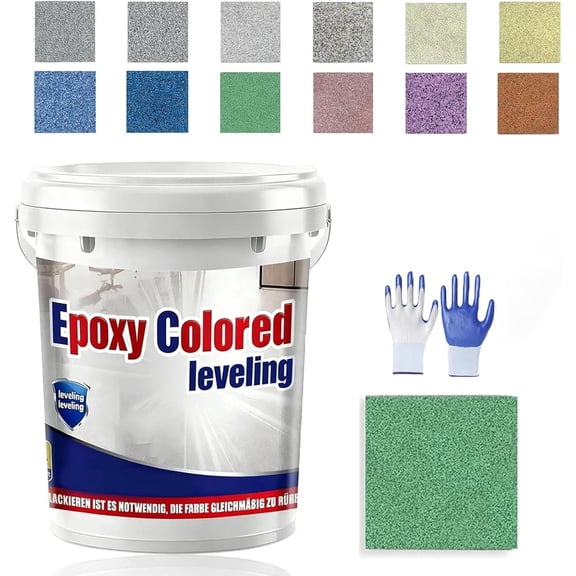 Epoxy Colored Sand Self Leveling Floor Paint, Epoxys Colored Sand Self Leveling, Epoxy Floor Paint, for Basement, Wood Floors, Garage and Outdoor (Green,4kg/8.8lb)