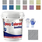 Epoxy Colored Sand Self Leveling Floor Paint, Epoxys Colored Sand Self Leveling, Epoxy Floor Paint, for Basement, Wood Floors, Garage and Outdoor Light Grey,4kg/8.8lb