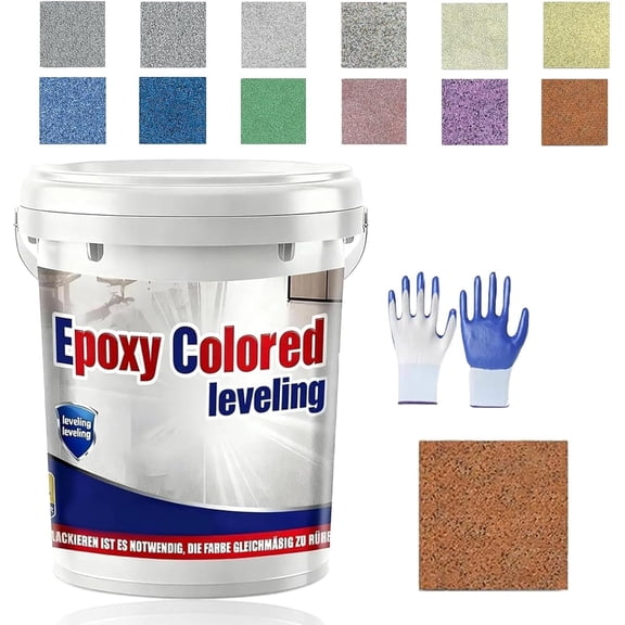 Epoxy Colored Sand Self Leveling Floor Paint, Epoxys Colored Sand Self Leveling, Epoxy Floor Paint, for Basement, Wood Floors, Garage and Outdoor (Orange,3kg/6.6lb)
