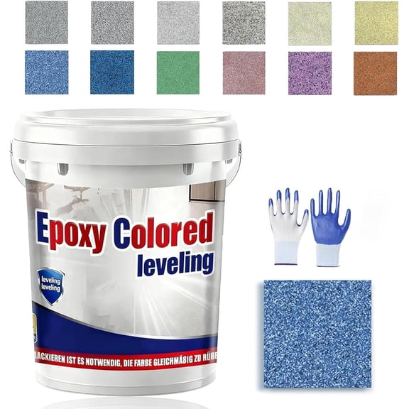 Epoxy Colored Sand Self Leveling Floor Paint, Epoxys Colored Sand Self Leveling, Epoxy Floor Paint, for Basement, Wood Floors, Garage and Outdoor (Sapphire Blue,0.5kg/1.1lb)