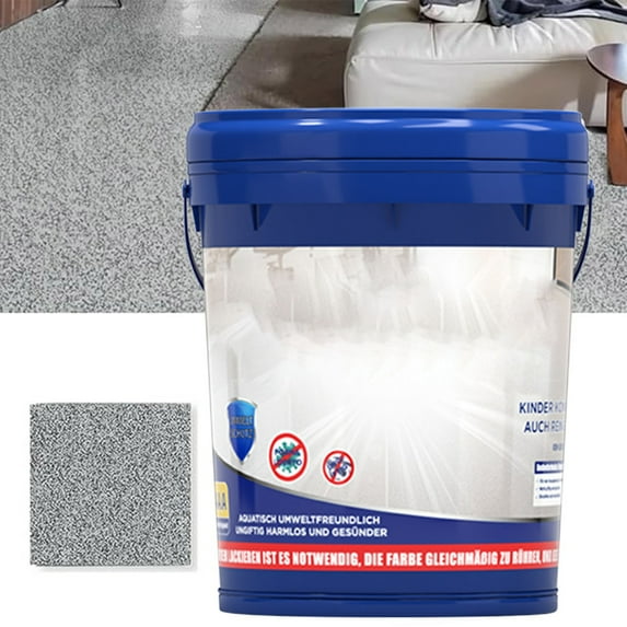Epoxy Colored Sand Self Leveling Floor Paint, High Gloss Marble Effect Garage Coating, Waterproof, Water-Based Epoxy Coating for Concrete and Garage Floors, Suitable for Both Interior Exterior (500g)