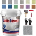 thumbnail image 1 of Epoxy Coloured Sand Floor Paint Coating Kit, Self Leveling Epoxy Floor Paint, High Gloss Marble Effect Coating for Wood Floors, Garage, Outdoor, Waterproof, Non-Slip (1kg, Sesame Gray), 1 of 9