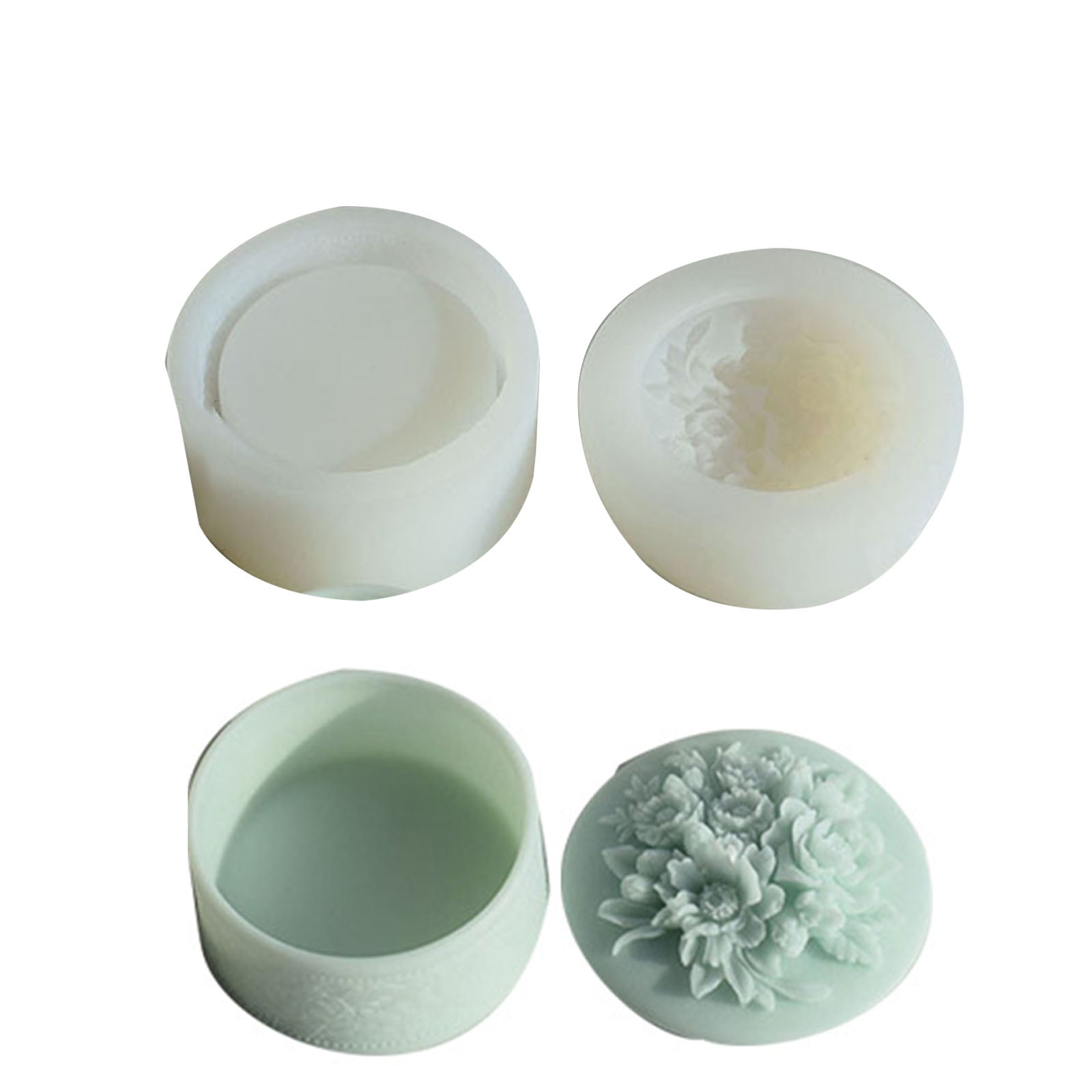 Epoxy Crystal Birthday Rose Decorative Molds with Lid Silicone Resin Storage Box Molds for Craft Jewelry Storage