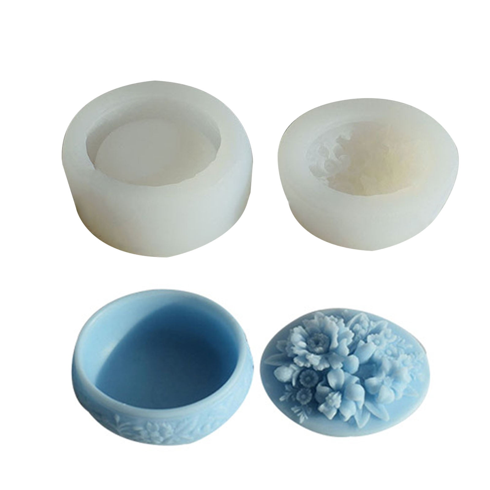 Epoxy Crystal Birthday Rose Decorative Molds with Lid Silicone Resin Storage Box Molds for Craft Jewelry Storage