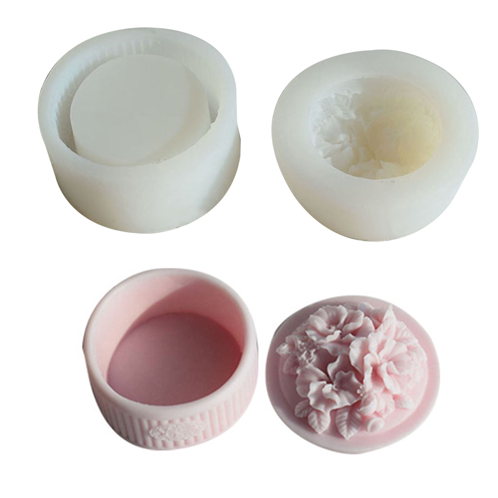 Epoxy Crystal Birthday Rose Decorative Molds with Lid Silicone Resin Storage Box Molds for Craft Jewelry Storage