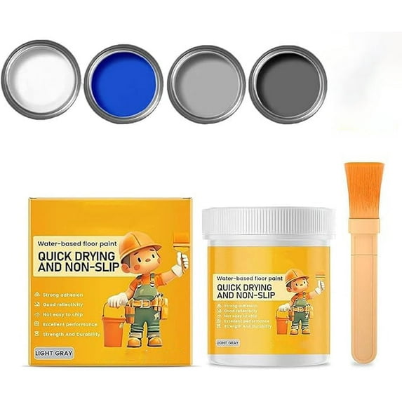 Epoxy Floor Paint, Waterproof Water-Based Epoxy Floor Paint, Quick-Dry Anti-Slip Waterproofr-Based Floor Paint, Garage Floor Paint for Both Indoorand Outdoor Surfaces (Light Gray)