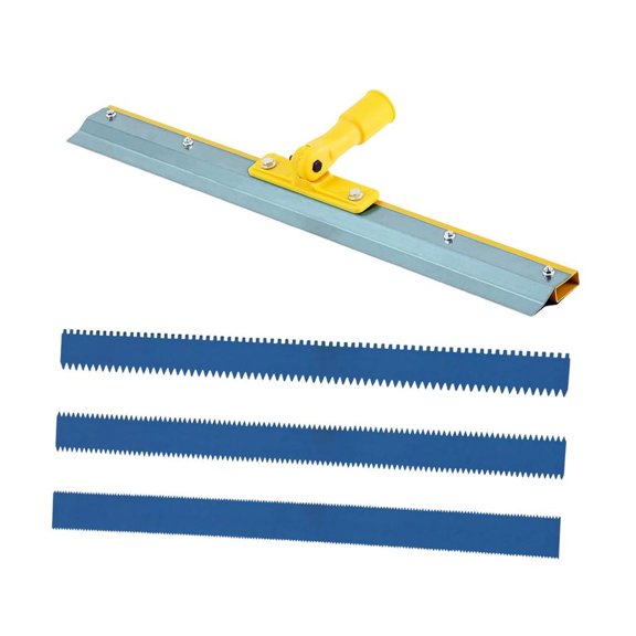 Epoxy Floor Rake Squeegee Leveling Tool Carbon Steel Adjustable Blade for Garage and Workshop