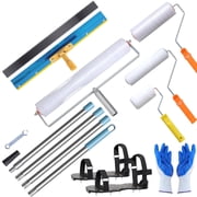 Epoxy Floor Self Leveling Cement Tool Kit - Includes 16 -63  Telescopic Poles,Self-Leveling Rake, 2 Spiked Roller, 2 Flooring Construction Painter Roller, Epoxy Spike Shoes and Glove