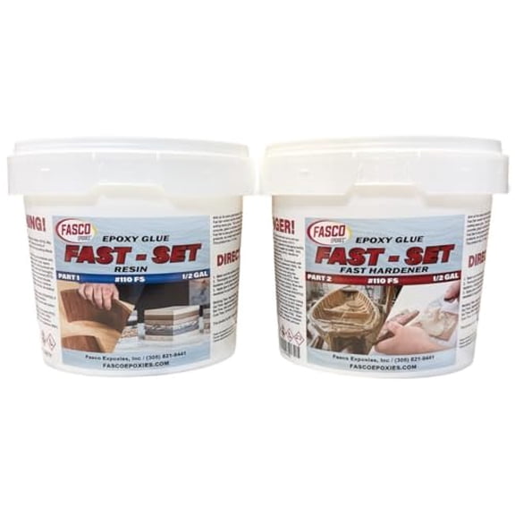Epoxy Glue for Wood - Fiberglass - Concrete - Metals - Glass - Ceramics - Fast Set - Gallon Kit$$Tools & Hardware Other