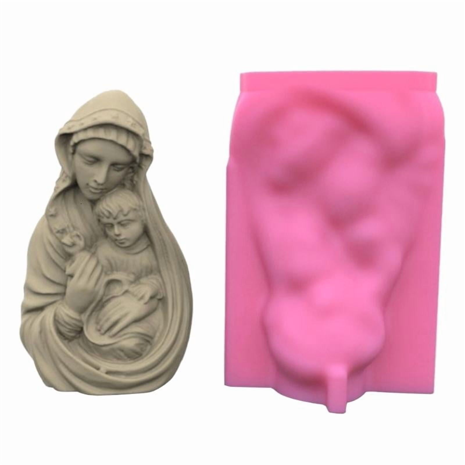 Epoxy Handmade Soap Mold Mary Holds Child Decor Candle Mold for DIY Decoration Making Soap Candle Melt Resin Clay