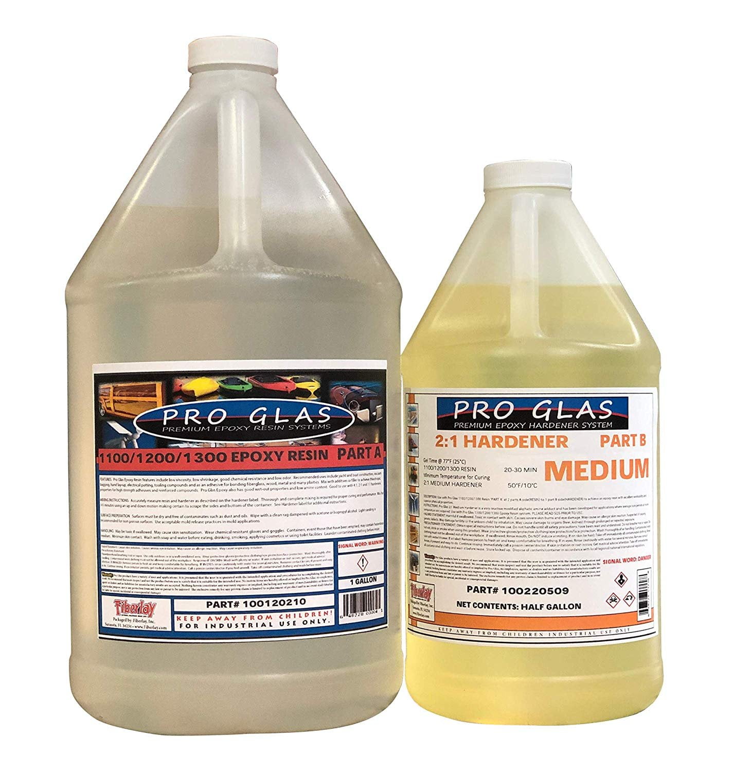 Epoxy Laminating Resin 2:1 Kit UV Stable, High Strength for Fiberglass and Carbon Fiber. Boats and Surfboards (1.5 Quart Kit- Medium)