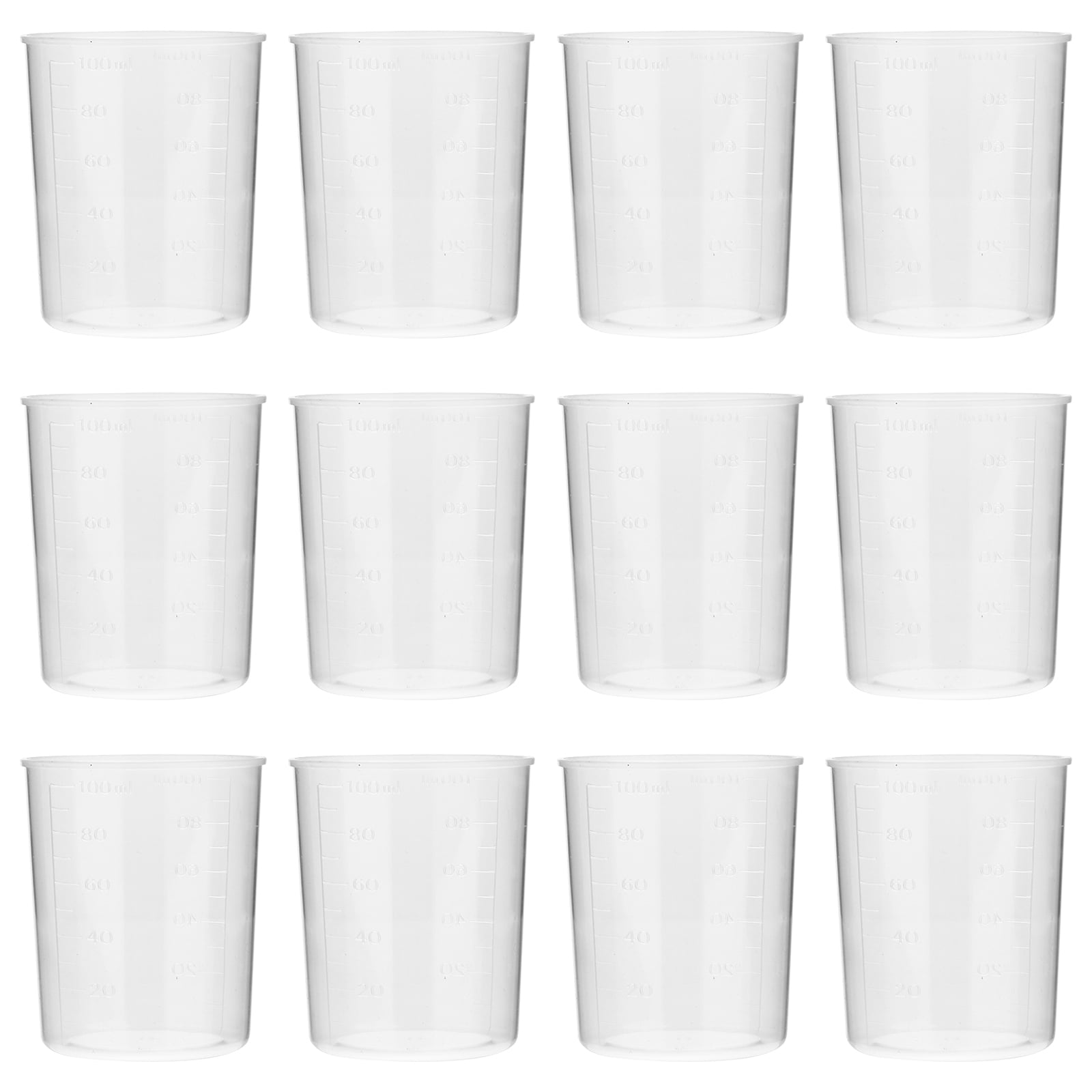 Epoxy Mixing Cups 100ml Graduated (40pcs) Clear Liquid Container for ...