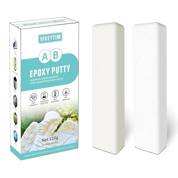 Epoxy Putty, 120g Quick Leak Repair Epoxy Putty Plastic, Ceramic, Acrylic, Metal, Stone, Wood, Glass Bonding and Repair Stick (White)$$Tools & Hardware Other