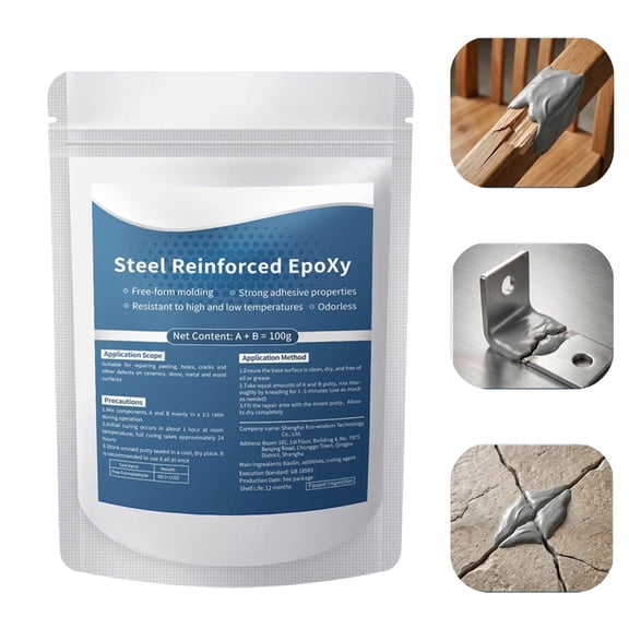 Epoxy Putty Fast Repair Clay, 3.53oz Steel Reinforced Epoxy Putty Kit, Waterproof Heat Resistant Filler Putty for Metal, Wood, Tile, Ceramic, Plastic Repairs