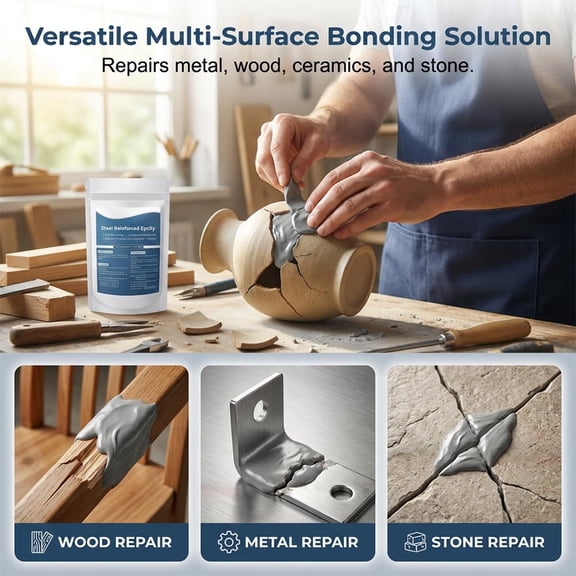 Epoxy Putty Fast Repair Clay, Epoxy Putty Fast Repair Filler for Metal Wood Ceramic Stone Tile Plastic, Filling Cracks Holes and Surface Repairs, Waterproof (1pc)