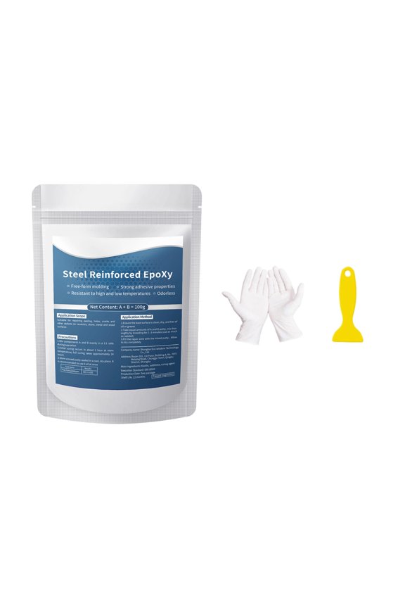 Epoxy Putty Repair Kit with Gloves and Scraper for Metal Ceramic Wood Small Hole Repair