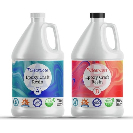 Epoxy Resin 2 Gallon / 256oz Kit Craft Table Top Epoxy Resin - 2 Part, Crystal Clear, Quick Setting, & Self Leveling Epoxy Resin- Perfect for Countertop Topcoats, Arts & Crafts, and Jewelry!