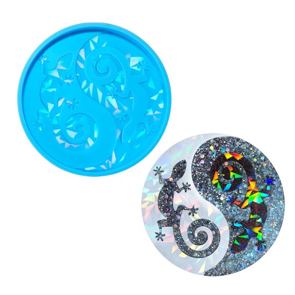 Epoxy Resin Coasters Mold Waterproof Silicone Mold for Epoxy Resin Coasters with Holography Feature