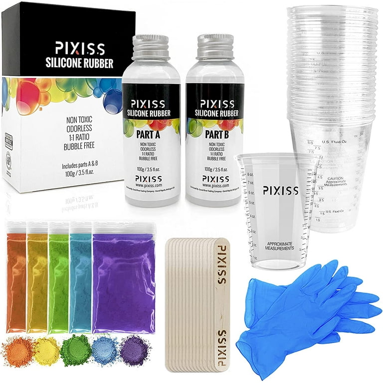 Pixiss Disposable Measuring Cups For Resin, Mixing Sticks and Craft Mat