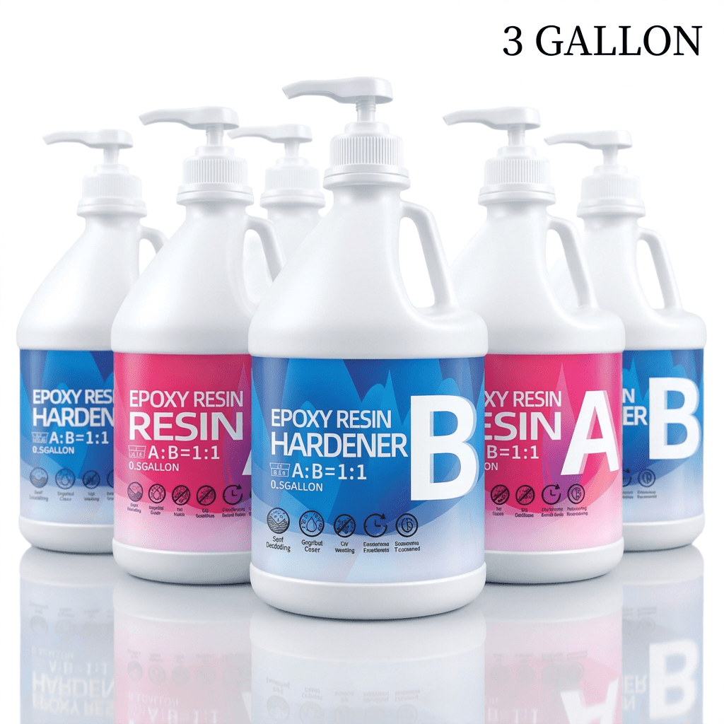 Epoxy Resin Kit 3GAL - Crystal Clear Resin with Tools, 1:1 Mixing Ratio, Bubble Free & Anti-Yellowing - High Gloss Casting & Coating Resin for Jewelry, River Tables, Bar Top, Countertops & Wood