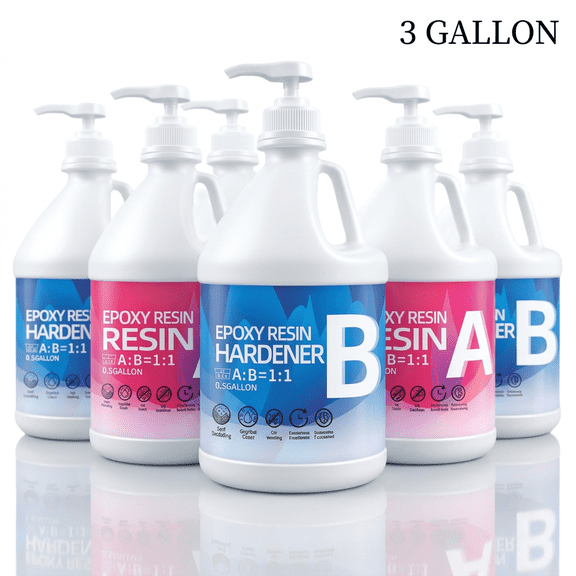 Epoxy Resin Kit 3GAL - Crystal Clear Resin with Tools, 1:1 Mixing Ratio, Bubble Free & Anti-Yellowing - High Gloss Casting & Coating Resin for Jewelry, River Tables, Bar Top, Countertops & Wood