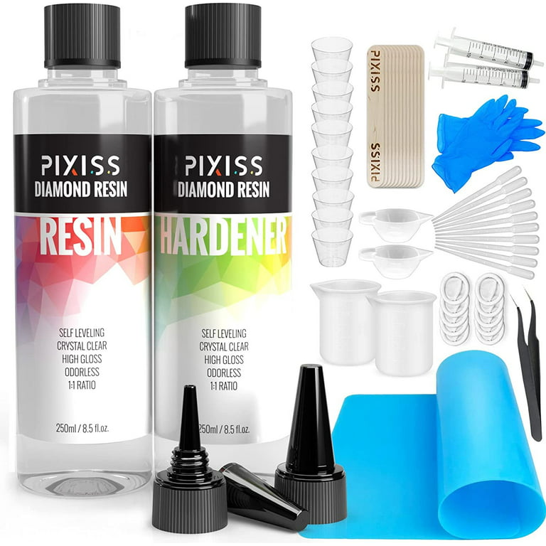 Epoxy Resin Kit Epoxy Resin Molds Silicone Kit Bundle Pixiss Easy Mix 1:1  17-Ounce Kit Epoxy Resin Mixing Cups and Supplies for Tumblers, Jewelry