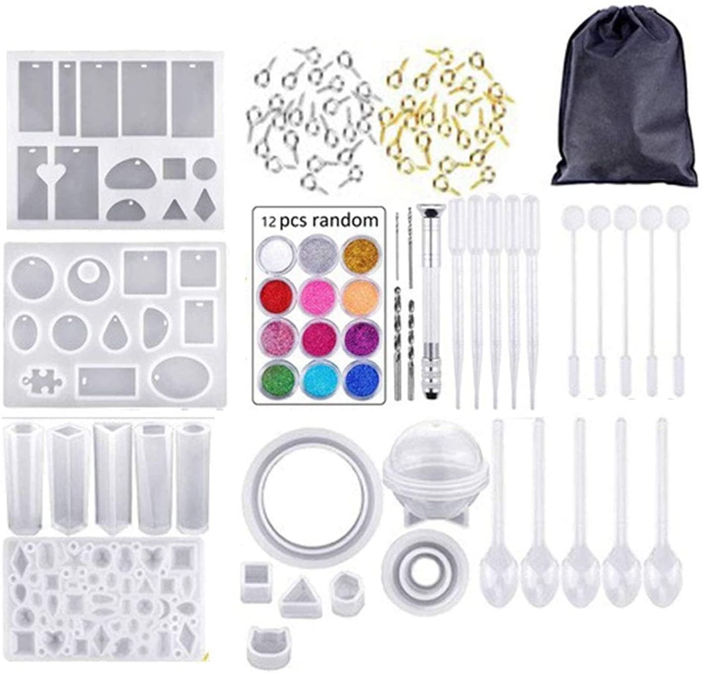 Epoxy Resin Kit, Silicone Casting Molds Tools Set for Beginners, Multi-Color