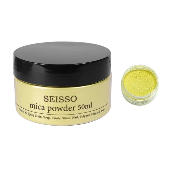 Epoxy Resin Paint, Metallic Mica Powder Acrylic Paint for Making Resin, Soap, Slime Fantasy Yellow SEISSO