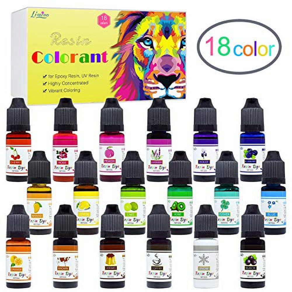 Epoxy Resin Pigment - 24 Colors Liquid Translucent Colorant Highly  Concentrated Epoxy Resin Dye for DIY Jewelry Making Paint Craft - 6ml Each  with 6 Colors Resin Glitter