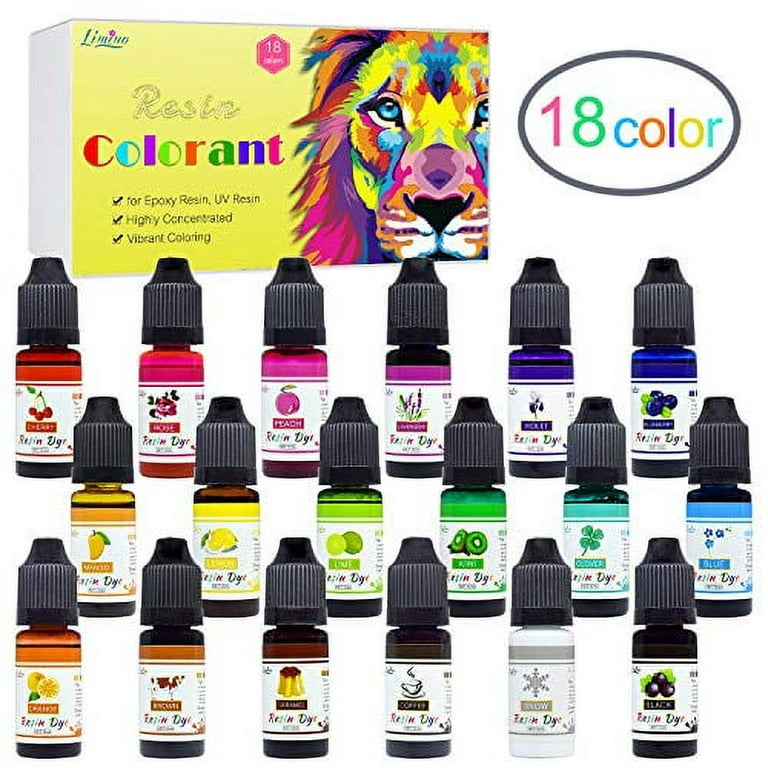 Epoxy Resin Pigment - 18 Colors Epoxy UV Resin Dye Liquid Transparent for  UV Resin Coloring, DIY Resin Jewelry Making - Concentrated UV Resin  Colorant for Art, Paint, Crafts - 0.35 oz/10ml Each 