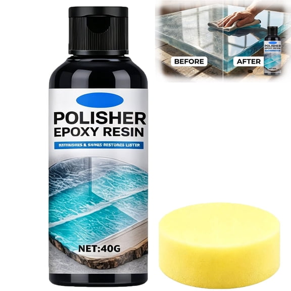 Epoxy Resin Polish, Premium Polishing Wax Cleaner Kit, Soft Precision Sponge Included for Metal & Stone Table Countertop & Jewelry Restore Shine
