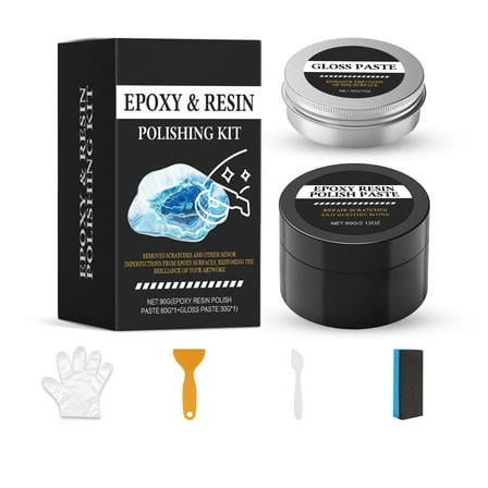 Epoxy Resin Polishing Kit For Scratch Repair And Craftwork Made From Plastic With Paste And Tools