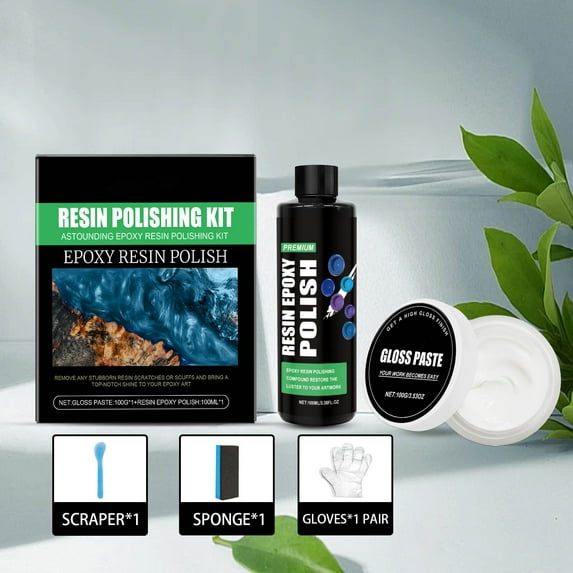 Epoxy Resin Polishing Kit | Restores Shine to Metal, Wood & Plastic | Fast-Acting Formula | Safe for Household Use | Scratch & Stain Remover | 1-Piece Set