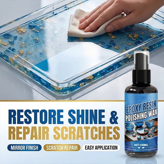 Epoxy Resin Polishing Wax 100ml, Scratch and Swirl Remover for Resin Crafts Tabletops, High Gloss Shine Protection Wax for Epoxy Surfaces