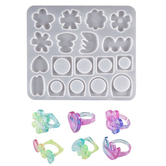 Epoxy Resin Rings Irregular Flower Silicone Jewelry Resin Casting Mold for Making Flower Silicone Mold