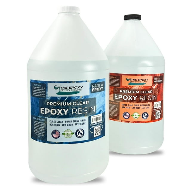 Epoxy Resin Store - Composite, Construction, Art, Crafts, 2-Gallon kit Resin, self Leveling, Easy Mixing (1-1) Ratio, Excellent for All Applications, 2 GALS