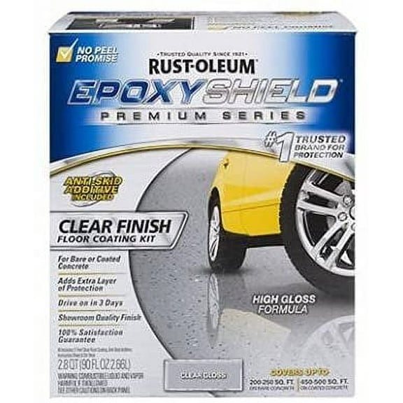 Epoxy Shield 292514 Epoxy Shield Garage Floor Coating Kit, Clear, Covers Up To 250 Sq. Ft. On Bare Concrete - Quantity 2