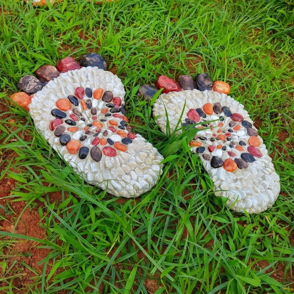 Footprint Garden Stepping Stones Set of 2, Outdoor Decorative Stones