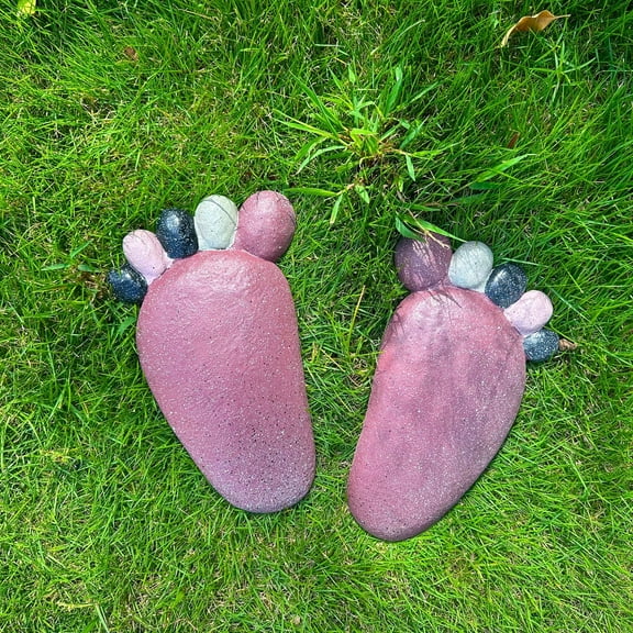 Footprint Garden Stepping Stones Set of 2, Outdoor Decorative Paver Mat