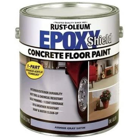 Rust-Oleum Epoxyshield Armor Gray - Water-Resistant Concrete Paint - 1 Gallon