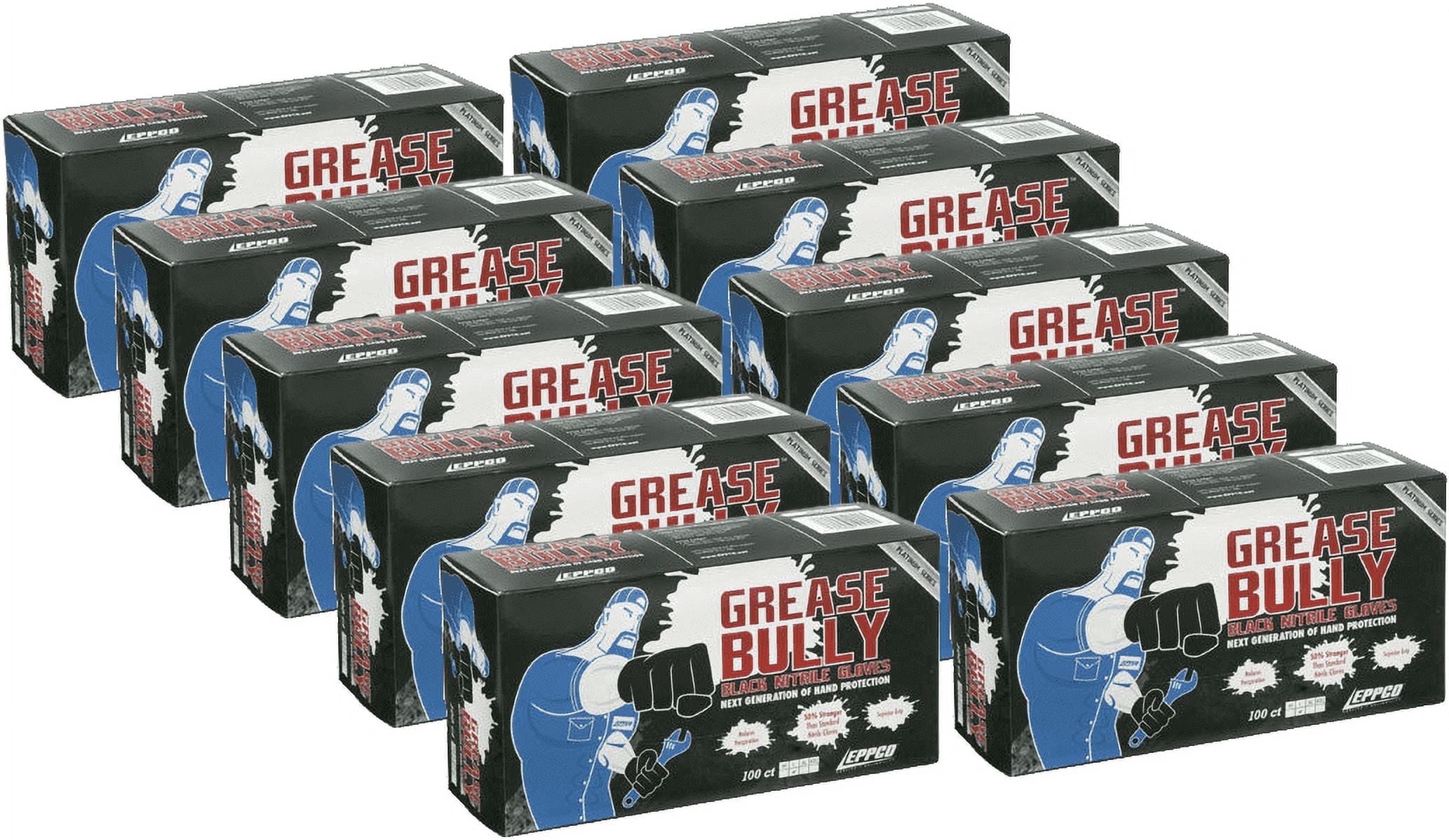 Eppco Grease Bully Nitrile Gloves, Powder and Latex Free, Black, 6MIL, Microtexture, Extra Large, 10 Boxes